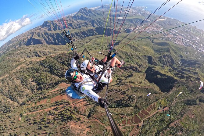BRONZE tandem paragliding flight in South Tenerife, free pick up - From Costa Adeje to the launch hillside
