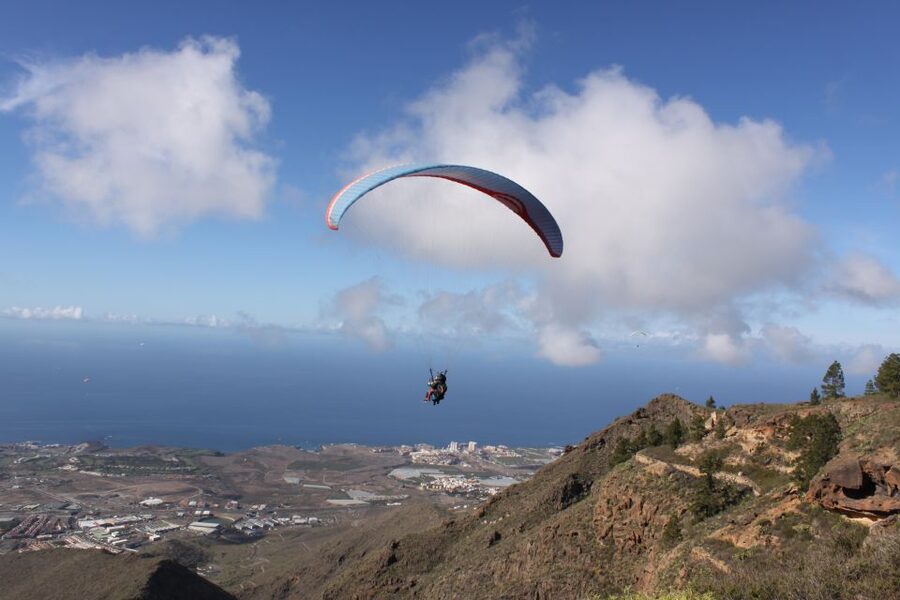 Costa Adeje: Tandem Paragliding Flight - Looking over Adeje, ravines, and the coast