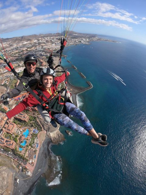 Costa Adeje: Tandem Paragliding Flight with Pickup - Getting ready for takeoff