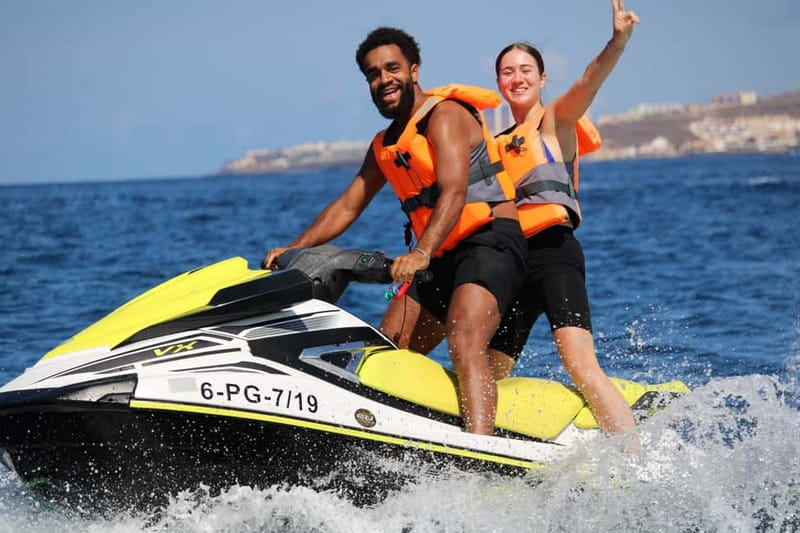 Puerto Colón: Tenerife Coast Jet Ski Tour with Photos - Riding two sections of the Costa Adeje coastline