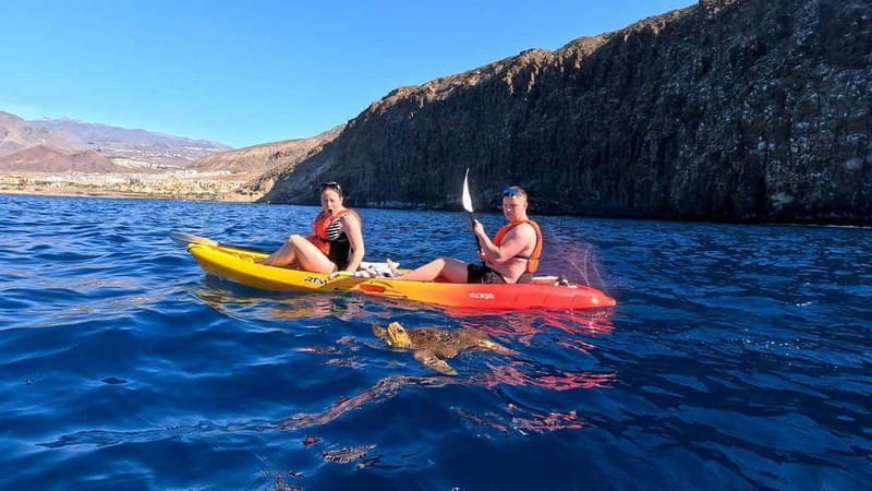 Tenerife: Kayak & Snorkeling Tour - Small Groups - Paddling beneath Montaña Guaza and Mount Teide